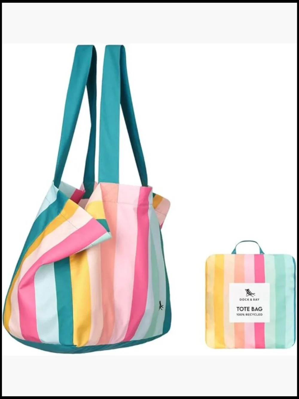 Everyday Beach Tote Bag Reusable Eco-Friendly Lightweight Foldable Carrier